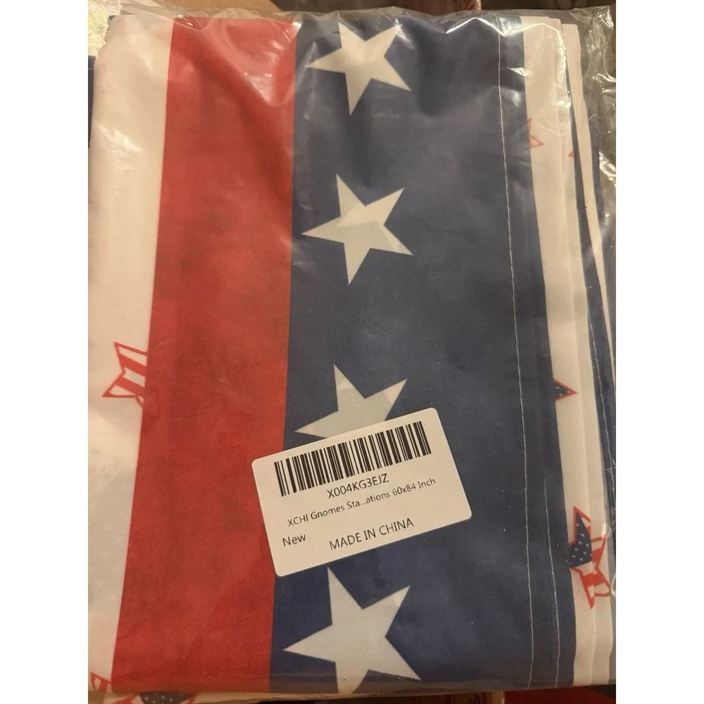 Tablecloth 60x84 Inch Red White and Blue Gnomes Star Patriotic Independence Day